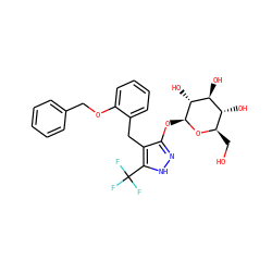 OC[C@H]1O[C@@H](Oc2n[nH]c(C(F)(F)F)c2Cc2ccccc2OCc2ccccc2)[C@H](O)[C@@H](O)[C@@H]1O ZINC000095574341