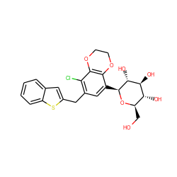 OC[C@H]1O[C@@H](c2cc(Cc3cc4ccccc4s3)c(Cl)c3c2OCCO3)[C@H](O)[C@@H](O)[C@@H]1O ZINC000214211377