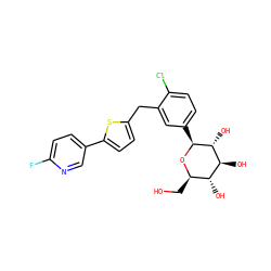 OC[C@H]1O[C@@H](c2ccc(Cl)c(Cc3ccc(-c4ccc(F)nc4)s3)c2)[C@H](O)[C@@H](O)[C@@H]1O ZINC000059132525