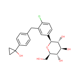 OC[C@H]1O[C@@H](c2ccc(Cl)c(Cc3ccc(C4(O)CC4)cc3)c2)[C@H](O)[C@@H](O)[C@@H]1O ZINC000072178412