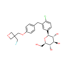 OC[C@H]1O[C@@H](c2ccc(Cl)c(Cc3ccc(OCC4(CF)COC4)cc3)c2)[C@H](O)[C@@H](O)[C@@H]1O ZINC000261094981