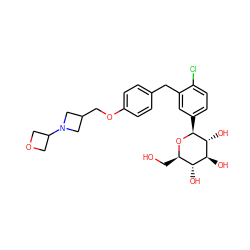 OC[C@H]1O[C@@H](c2ccc(Cl)c(Cc3ccc(OCC4CN(C5COC5)C4)cc3)c2)[C@H](O)[C@@H](O)[C@@H]1O ZINC000201748154