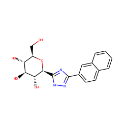 OC[C@H]1O[C@@H](c2nc(-c3ccc4ccccc4c3)n[nH]2)[C@H](O)[C@@H](O)[C@@H]1O ZINC000096273225