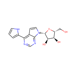 OC[C@H]1O[C@@H](n2ccc3c(-c4ccc[nH]4)ncnc32)[C@H](O)[C@@H]1O ZINC000045288085