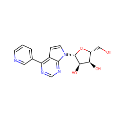 OC[C@H]1O[C@@H](n2ccc3c(-c4cccnc4)ncnc32)[C@H](O)[C@@H]1O ZINC000045301163