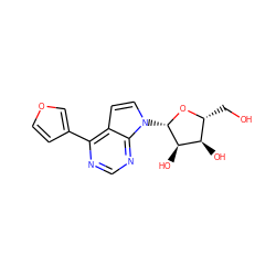 OC[C@H]1O[C@@H](n2ccc3c(-c4ccoc4)ncnc32)[C@H](O)[C@@H]1O ZINC000045288034