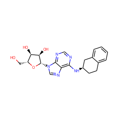 OC[C@H]1O[C@@H](n2cnc3c(N[C@@H]4CCc5ccccc5C4)ncnc32)[C@H](O)[C@@H]1O ZINC000013649489