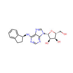 OC[C@H]1O[C@@H](n2cnc3c(N[C@H]4CCc5ccccc54)ncnc32)[C@H](O)[C@@H]1O ZINC000006117262