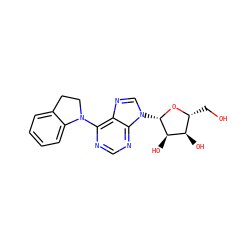 OC[C@H]1O[C@@H](n2cnc3c(N4CCc5ccccc54)ncnc32)[C@H](O)[C@@H]1O ZINC000013643657