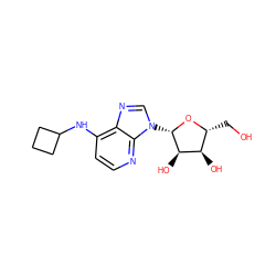 OC[C@H]1O[C@@H](n2cnc3c(NC4CCC4)ccnc32)[C@H](O)[C@@H]1O ZINC000032016593