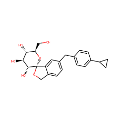 OC[C@H]1O[C@]2(OCc3ccc(Cc4ccc(C5CC5)cc4)cc32)[C@H](O)[C@@H](O)[C@@H]1O ZINC000068244728