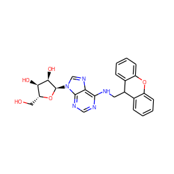 OC[C@H]1O[C@H](n2cnc3c(NCC4c5ccccc5Oc5ccccc54)ncnc32)[C@H](O)[C@@H]1O ZINC000048998274