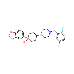 OC1(c2ccc3c(c2)OCO3)CCC(N2CCN(Cc3cc(F)ccc3F)CC2)CC1 ZINC000022926667