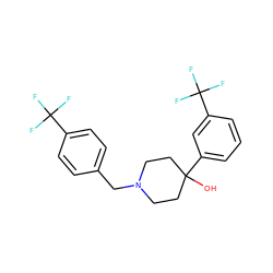 OC1(c2cccc(C(F)(F)F)c2)CCN(Cc2ccc(C(F)(F)F)cc2)CC1 ZINC000013553171