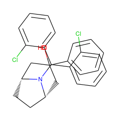 OC1(c2ccccc2)C[C@@H]2CC[C@H](C1)N2C(c1ccccc1Cl)c1ccccc1Cl ZINC000040881424