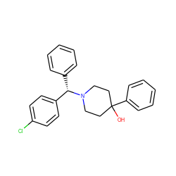 OC1(c2ccccc2)CCN([C@@H](c2ccccc2)c2ccc(Cl)cc2)CC1 ZINC000028708203