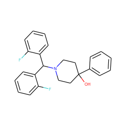 OC1(c2ccccc2)CCN(C(c2ccccc2F)c2ccccc2F)CC1 ZINC000028708222