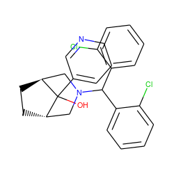 OC1(c2cccnc2)[C@H]2CC[C@H]1CN(C(c1ccccc1Cl)c1ccccc1Cl)C2 ZINC000100081679