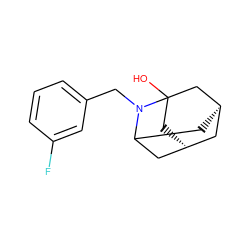 OC12C[C@@H]3CC(C[C@H](C3)C1)N2Cc1cccc(F)c1 ZINC000101437642