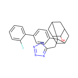 OC1C2CC3CC1CC(C2)C3(Cc1nnn[nH]1)c1ccc(-c2ccccc2F)cc1 ZINC000103233303