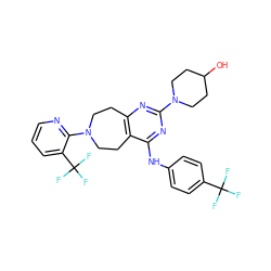 OC1CCN(c2nc3c(c(Nc4ccc(C(F)(F)F)cc4)n2)CCN(c2ncccc2C(F)(F)F)CC3)CC1 ZINC000144876158