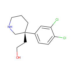 OCC[C@]1(c2ccc(Cl)c(Cl)c2)CCCNC1 ZINC000022006418