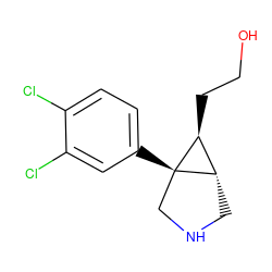 OCC[C@H]1[C@@H]2CNC[C@]12c1ccc(Cl)c(Cl)c1 ZINC000045365104