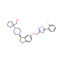 OCC1(N2CCN([C@@H]3CCc4ccc(OCc5noc(-c6ccccc6F)n5)cc43)CC2)CCCC1 ZINC000028880912