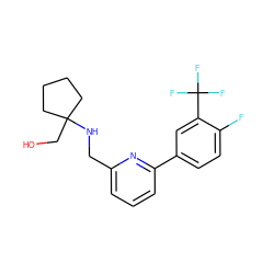 OCC1(NCc2cccc(-c3ccc(F)c(C(F)(F)F)c3)n2)CCCC1 ZINC000204414432