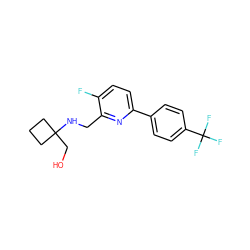 OCC1(NCc2nc(-c3ccc(C(F)(F)F)cc3)ccc2F)CCC1 ZINC000204409140