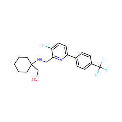 OCC1(NCc2nc(-c3ccc(C(F)(F)F)cc3)ccc2F)CCCCC1 ZINC000204409837