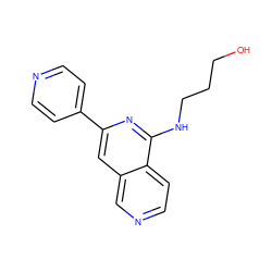 OCCCNc1nc(-c2ccncc2)cc2cnccc12 ZINC000058568998