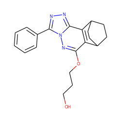 OCCCOc1nn2c(-c3ccccc3)nnc2c2c1C1CCC2CC1 ZINC000013610389