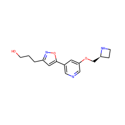 OCCCc1cc(-c2cncc(OC[C@@H]3CCN3)c2)on1 ZINC000072106637