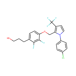 OCCCc1ccc(OCc2c(C(F)(F)F)ccn2-c2ccc(Cl)cc2)c(F)c1F ZINC000225929708