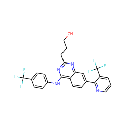 OCCCc1nc(Nc2ccc(C(F)(F)F)cc2)c2ccc(-c3ncccc3C(F)(F)F)cc2n1 ZINC000040872314