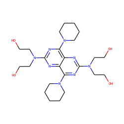 OCCN(CCO)c1nc(N2CCCCC2)c2nc(N(CCO)CCO)nc(N3CCCCC3)c2n1 ZINC000000643046