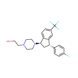 OCCN1CCN([C@@H]2C[C@@H](c3ccc(F)cc3)c3cc(C(F)(F)F)ccc32)CC1 ZINC000022940747