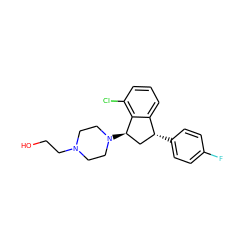 OCCN1CCN([C@@H]2C[C@@H](c3ccc(F)cc3)c3cccc(Cl)c32)CC1 ZINC000022937825