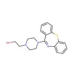 OCCN1CCN(C2=Nc3ccccc3Sc3ccccc32)CC1 ZINC000013861677