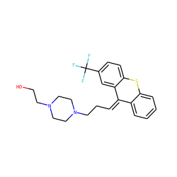 OCCN1CCN(CC/C=C2/c3ccccc3Sc3ccc(C(F)(F)F)cc32)CC1 ZINC000029489118