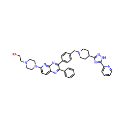 OCCN1CCN(c2ccc3nc(-c4ccccc4)c(-c4ccc(CN5CCC(c6n[nH]c(-c7ccccn7)n6)CC5)cc4)nc3n2)CC1 ZINC000049833531