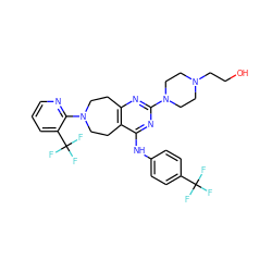 OCCN1CCN(c2nc3c(c(Nc4ccc(C(F)(F)F)cc4)n2)CCN(c2ncccc2C(F)(F)F)CC3)CC1 ZINC000066259553