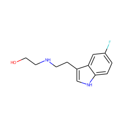 OCCNCCc1c[nH]c2ccc(F)cc12 ZINC000095605235