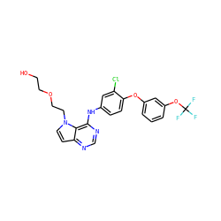 OCCOCCn1ccc2ncnc(Nc3ccc(Oc4cccc(OC(F)(F)F)c4)c(Cl)c3)c21 ZINC000073196900