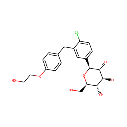 OCCOc1ccc(Cc2cc([C@@H]3O[C@H](CO)[C@@H](O)[C@H](O)[C@H]3O)ccc2Cl)cc1 ZINC000072176817