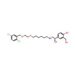 OCc1cc([C@@H](O)CNCCCCCCOCCOCc2cc(Cl)ccc2Cl)ccc1O ZINC000049035333