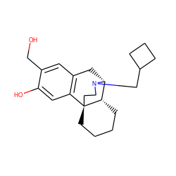 OCc1cc2c(cc1O)[C@@]13CCCC[C@H]1[C@@H](C2)N(CC1CCC1)CC3 ZINC000045254431