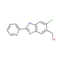 OCc1cc2nc(-c3ccccn3)[nH]c2cc1Cl ZINC000113175369