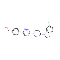 OCc1ccc(-c2ccc(N3CCC(N4CCc5ccc(F)cc54)CC3)nn2)cc1 ZINC000103241138